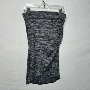 Philosophy Republic Clothing Skirt XS Grey Black Space Dye Ruched Tulip Hem